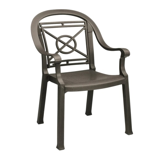 Grosfillex® Victoria Stacked Armchair, Bronze Mist, Minimum Qty. 12